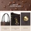 imageLOVEVOOK Laptop Tote Bag for Women 156 Inch Large Capacity Vintage Leather Work Computer Bag Business Casual Shoulder Handbag Dark BrownBrown  Coffee