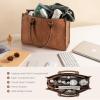imageLOVEVOOK Laptop Tote Bag for Women 156 Inch Large Capacity Vintage Leather Work Computer Bag Business Casual Shoulder Handbag Dark BrownBrown Embossed
