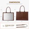 imageLOVEVOOK Laptop Tote Bag for Women 156 Inch Large Capacity Vintage Leather Work Computer Bag Business Casual Shoulder Handbag Dark BrownChestnut Brown