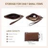 imageLOVEVOOK Laptop Tote Bag for Women 156 Inch Large Capacity Vintage Leather Work Computer Bag Business Casual Shoulder Handbag Dark BrownChestnut Brown