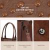 imageLOVEVOOK Laptop Tote Bag for Women 156 Inch Large Capacity Vintage Leather Work Computer Bag Business Casual Shoulder Handbag Dark BrownChestnut Brown