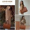 imageLOVEVOOK Laptop Tote Bag for Women 156 Inch Large Capacity Vintage Leather Work Computer Bag Business Casual Shoulder Handbag Dark BrownDark Brown