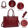 imageLOVEVOOK Laptop Tote Bag for Women 156 Inch Large Capacity Vintage Leather Work Computer Bag Business Casual Shoulder Handbag Dark BrownDark Red