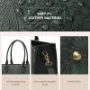 imageLOVEVOOK Laptop Tote Bag for Women 156 Inch Large Capacity Vintage Leather Work Computer Bag Business Casual Shoulder Handbag Dark BrownGreen Embossed