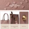 imageLOVEVOOK Laptop Tote Bag for Women 156 Inch Large Capacity Vintage Leather Work Computer Bag Business Casual Shoulder Handbag Dark BrownLotus Pink