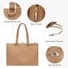 imageLOVEVOOK Laptop Tote Bag for Women 156 Inch Waterproof Leather Computer Bags Business Office Work Briefcase BlackApricot