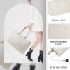 imageLOVEVOOK Laptop Tote Bag for Women 156 Inch Waterproof Leather Computer Bags Business Office Work Briefcase BlackBeige