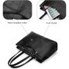 imageLOVEVOOK Laptop Tote Bag for Women 156 Inch Waterproof Leather Computer Bags Business Office Work Briefcase BlackBlack