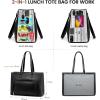 imageLOVEVOOK Laptop Tote Bag for Women 156 Inch Waterproof Leather Computer Bags Business Office Work Briefcase BlackBlack With Lunch Compartment