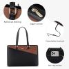 imageLOVEVOOK Laptop Tote Bag for Women 156 Inch Waterproof Leather Computer Bags Business Office Work Briefcase BlackBlackBrown
