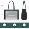 imageLOVEVOOK Laptop Tote Bag for Women 156 Inch Waterproof Leather Computer Bags Business Office Work Briefcase BlackBlackGreen