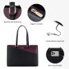 imageLOVEVOOK Laptop Tote Bag for Women 156 Inch Waterproof Leather Computer Bags Business Office Work Briefcase BlackBlackPurple