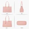 imageLOVEVOOK Laptop Tote Bag for Women 156 Inch Waterproof Leather Computer Bags Business Office Work Briefcase BlackBright Pink