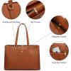 imageLOVEVOOK Laptop Tote Bag for Women 156 Inch Waterproof Leather Computer Bags Business Office Work Briefcase BlackBrown