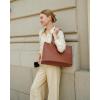 imageLOVEVOOK Laptop Tote Bag for Women 156 Inch Waterproof Leather Computer Bags Business Office Work Briefcase BlackBrown