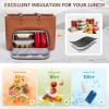 imageLOVEVOOK Laptop Tote Bag for Women 156 Inch Waterproof Leather Computer Bags Business Office Work Briefcase BlackBrown With Lunch Compartment