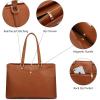 imageLOVEVOOK Laptop Tote Bag for Women 156 Inch Waterproof Leather Computer Bags Business Office Work Briefcase BlackBrown173inch