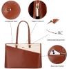 imageLOVEVOOK Laptop Tote Bag for Women 156 Inch Waterproof Leather Computer Bags Business Office Work Briefcase BlackBrownwhite