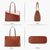 imageLOVEVOOK Laptop Tote Bag for Women 156 Inch Waterproof Leather Computer Bags Business Office Work Briefcase BlackBrownwhite