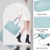 imageLOVEVOOK Laptop Tote Bag for Women 156 Inch Waterproof Leather Computer Bags Business Office Work Briefcase BlackCyanblue