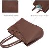 imageLOVEVOOK Laptop Tote Bag for Women 156 Inch Waterproof Leather Computer Bags Business Office Work Briefcase BlackDark Brown