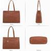 imageLOVEVOOK Laptop Tote Bag for Women 156 Inch Waterproof Leather Computer Bags Business Office Work Briefcase BlackDark Vintage Brown