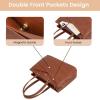 imageLOVEVOOK Laptop Tote Bag for Women 156 Inch Waterproof Leather Computer Bags Business Office Work Briefcase BlackDark Vintage Brown