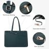 imageLOVEVOOK Laptop Tote Bag for Women 156 Inch Waterproof Leather Computer Bags Business Office Work Briefcase BlackGreen