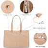 imageLOVEVOOK Laptop Tote Bag for Women 156 Inch Waterproof Leather Computer Bags Business Office Work Briefcase BlackLight Khaki