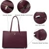 imageLOVEVOOK Laptop Tote Bag for Women 156 Inch Waterproof Leather Computer Bags Business Office Work Briefcase BlackPurple