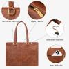 imageLOVEVOOK Laptop Tote Bag for Women 156 Inch Waterproof Leather Computer Bags Business Office Work Briefcase BlackVintage Brown