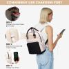 imageLOVEVOOK Mini Backpack for Women Stylish Waterproof Backpack Purse with USB Port Cute Bookbag for College School TravelBlack  Beige