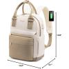 imageLOVEVOOK Mini Backpack for Women Stylish Waterproof Backpack Purse with USB Port Cute Bookbag for College School TravelKhaki  Beige