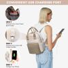 imageLOVEVOOK Mini Backpack for Women Stylish Waterproof Backpack Purse with USB Port Cute Bookbag for College School TravelKhaki  Beige