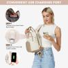imageLOVEVOOK Mini Backpack for Women Stylish Waterproof Backpack Purse with USB Port Cute Bookbag for College School TravelKhaki  Beige