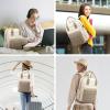 imageLOVEVOOK Mini Backpack for Women Stylish Waterproof Backpack Purse with USB Port Cute Bookbag for College School TravelKhaki  Beigeseparate Laptop Compartment