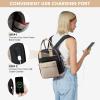 imageLOVEVOOK Mini Backpack for Women Stylish Waterproof Backpack Purse with USB Port Cute Bookbag for College School TravelKhaki  Black