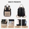 imageLOVEVOOK Mini Backpack for Women Stylish Waterproof Backpack Purse with USB Port Cute Bookbag for College School TravelKhaki  Black