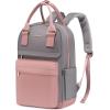 imageLOVEVOOK Mini Backpack for Women Stylish Waterproof Backpack Purse with USB Port Cute Bookbag for College School TravelPink  Grey