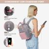 imageLOVEVOOK Mini Backpack for Women Stylish Waterproof Backpack Purse with USB Port Cute Bookbag for College School TravelPink  Grey