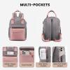 imageLOVEVOOK Mini Backpack for Women Stylish Waterproof Backpack Purse with USB Port Cute Bookbag for College School TravelPink  Grey