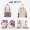 imageLOVEVOOK Mini Backpack for Women Stylish Waterproof Backpack Purse with USB Port Cute Bookbag for College School TravelPurple  Beige