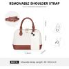 imageLOVEVOOK Purse for Women Small Crossbody Bags Classic Double Zip Top Handle Dome Satchel BagBeigebrown