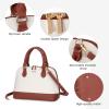 imageLOVEVOOK Purse for Women Small Crossbody Bags Classic Double Zip Top Handle Dome Satchel BagBeigebrown