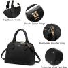 imageLOVEVOOK Purse for Women Small Crossbody Bags Classic Double Zip Top Handle Dome Satchel BagBlack