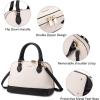 imageLOVEVOOK Purse for Women Small Crossbody Bags Classic Double Zip Top Handle Dome Satchel BagBlackBeige