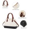 imageLOVEVOOK Purse for Women Small Crossbody Bags Classic Double Zip Top Handle Dome Satchel BagBlackBeigeBrown
