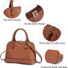 imageLOVEVOOK Purse for Women Small Crossbody Bags Classic Double Zip Top Handle Dome Satchel BagBrown
