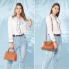imageLOVEVOOK Purse for Women Small Crossbody Bags Classic Double Zip Top Handle Dome Satchel BagBrown