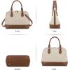 imageLOVEVOOK Purse for Women Small Crossbody Bags Classic Double Zip Top Handle Dome Satchel BagCanvasJacquard Brown